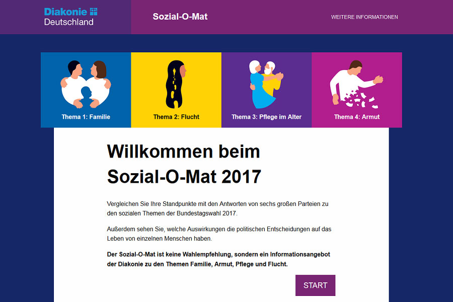 Screenshot des Online-Tools Sozial-O-Mat